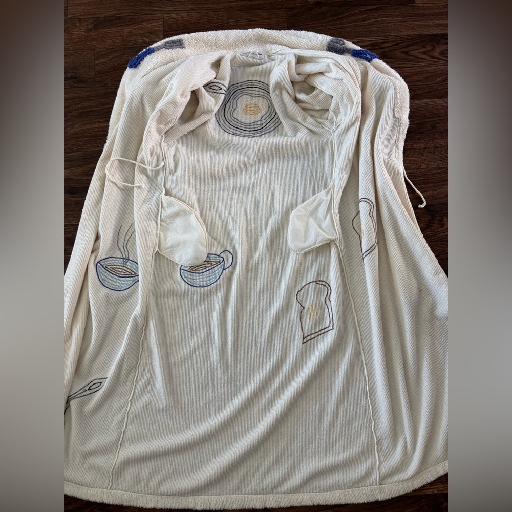 RARE Canyon Group "Breakfast is Served" Chenille Robe - Size S - The Nanny Core - Picture 7 of 11